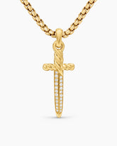 Petrvs® Dagger Amulet in 18K Yellow Gold with Diamonds, 32mm